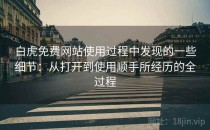 白虎免费网站使用过程中发现的一些细节：从打开到使用顺手所经历的全过程
