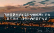围绕蘑菇网站的实际使用感想：分类是否清晰，对查找内容是否友好