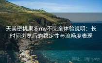 天美密桃果冻mv不完全体验说明：长时间浏览后的稳定性与流畅度表现