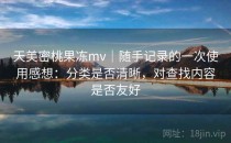 天美密桃果冻mv｜随手记录的一次使用感想：分类是否清晰，对查找内容是否友好