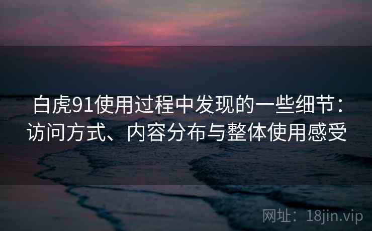 白虎91使用过程中发现的一些细节：访问方式、内容分布与整体使用感受  第2张
