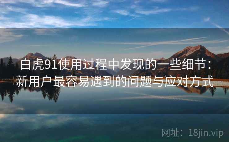 白虎91使用过程中发现的一些细节:新用户最容易遇到的问题与应对方式 第2张 白虎91使用过程中发现的一些细节:新用户最容易遇到的问题与应对方式 第2张