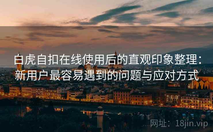 白虎自扣在线使用后的直观印象整理:新用户最容易遇到的问题与应对方式 第2张 白虎自扣在线使用后的直观印象整理:新用户最容易遇到的问题与应对方式 第2张