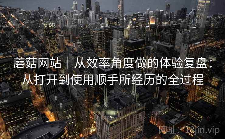 蘑菇网站|从效率角度做的体验复盘:从打开到使用顺手所经历的全过程 第1张 蘑菇网站|从效率角度做的体验复盘:从打开到使用顺手所经历的全过程 第1张