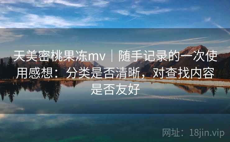 天美密桃果冻mv｜随手记录的一次使用感想：分类是否清晰，对查找内容是否友好  第1张