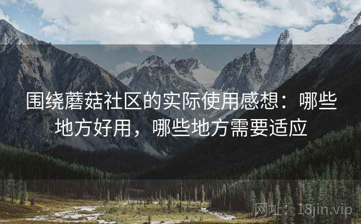 围绕蘑菇社区的实际使用感想:哪些地方好用,哪些地方需要适应 第2张 围绕蘑菇社区的实际使用感想:哪些地方好用,哪些地方需要适应 第2张
