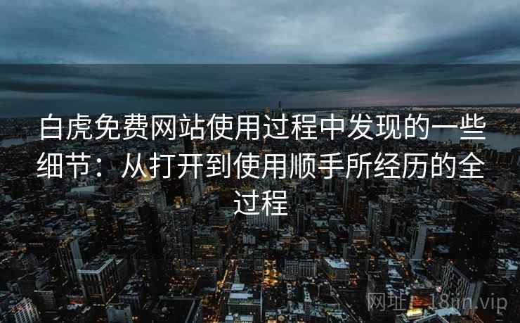 白虎免费网站使用过程中发现的一些细节:从打开到使用顺手所经历的全过程 第2张 白虎免费网站使用过程中发现的一些细节:从打开到使用顺手所经历的全过程 第2张